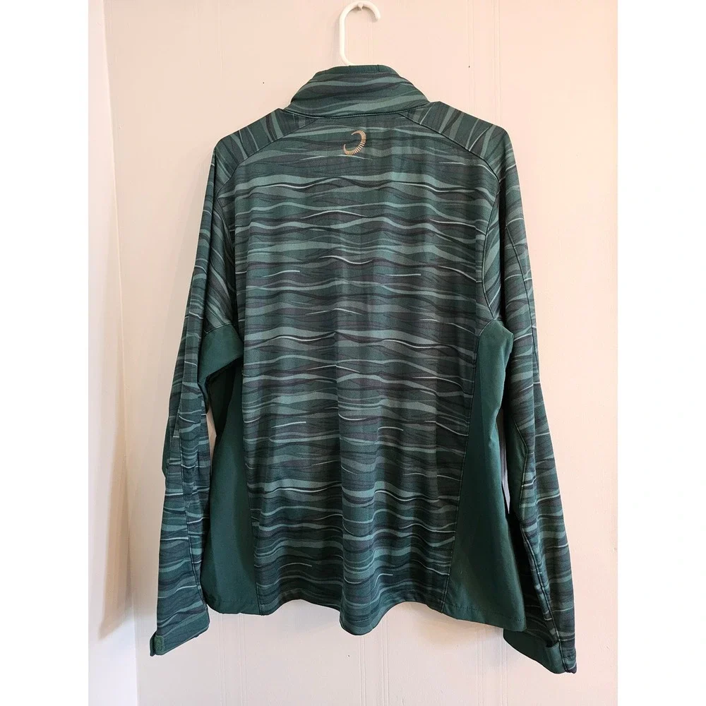 Zero Restriction Jacket‎ Mens Large Green Wave Hybrid Full Zip Performance Golf